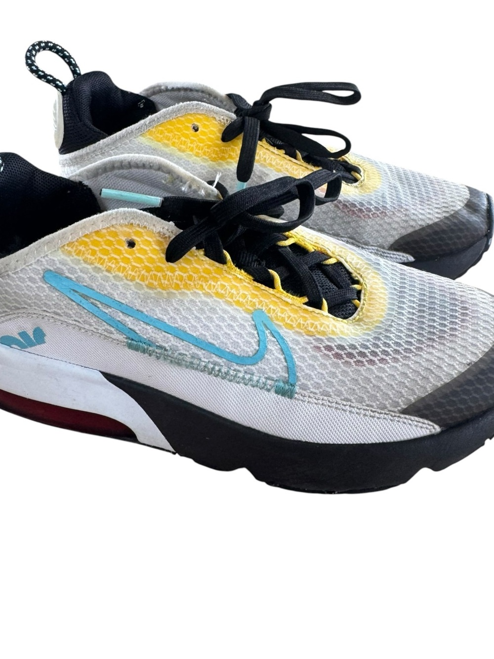 Nike Air Max 2090 PS Child's Kid Size 1Y White Black Shoes CU2093-103
